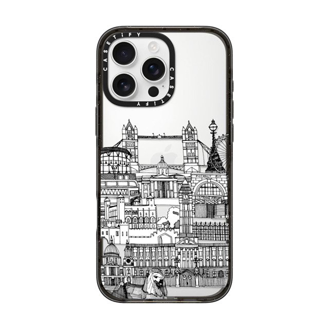 Sharon Turner x CASETiFY iPhone 16 Pro Max ケース ブラック インパクトケース London toile transparent