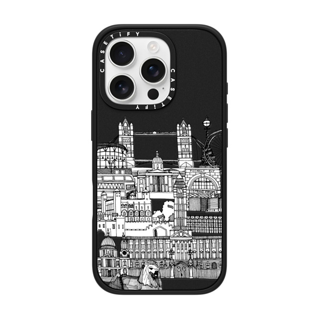 Sharon Turner x CASETiFY iPhone 16 Pro ケース マットブラック インパクトケース MagSafe対応 London toile transparent