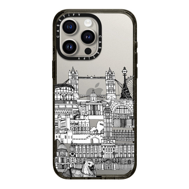 Sharon Turner x CASETiFY iPhone 15 Pro Max ケース ブラック インパクトケース London toile transparent