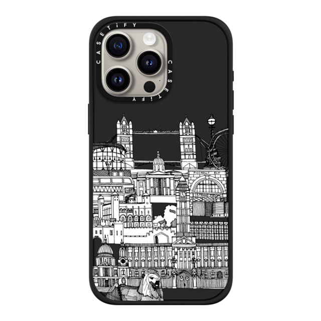 Sharon Turner x CASETiFY iPhone 15 Pro Max ケース マットブラック インパクトケース MagSafe対応 London toile transparent