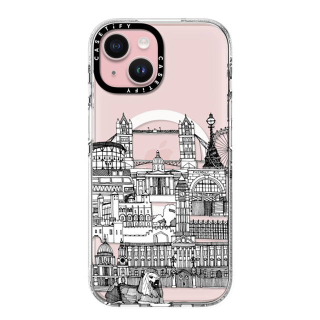 Sharon Turner x CASETiFY iPhone 15 ケース クリア クリア ケース MagSafe対応 London toile transparent