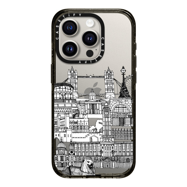 Sharon Turner x CASETiFY iPhone 15 Pro ケース ブラック インパクトケース London toile transparent