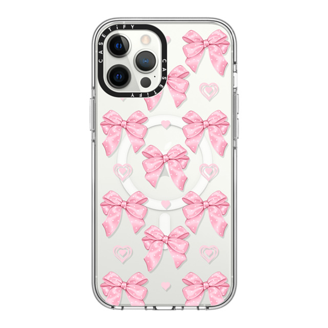 Victoria Ryabinina x CASETiFY iPhone 12 Pro Max ケース クリア クリア ケース MagSafe対応 Pink bows