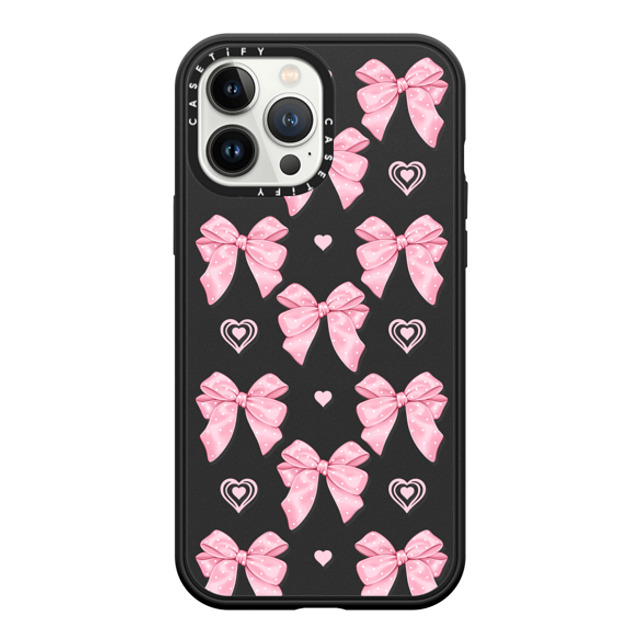 Victoria Ryabinina x CASETiFY iPhone 13 Pro Max ケース マットブラック インパクトケース MagSafe対応 Pink bows