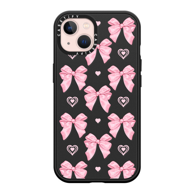 Victoria Ryabinina x CASETiFY iPhone 13 ケース マットブラック インパクトケース MagSafe対応 Pink bows