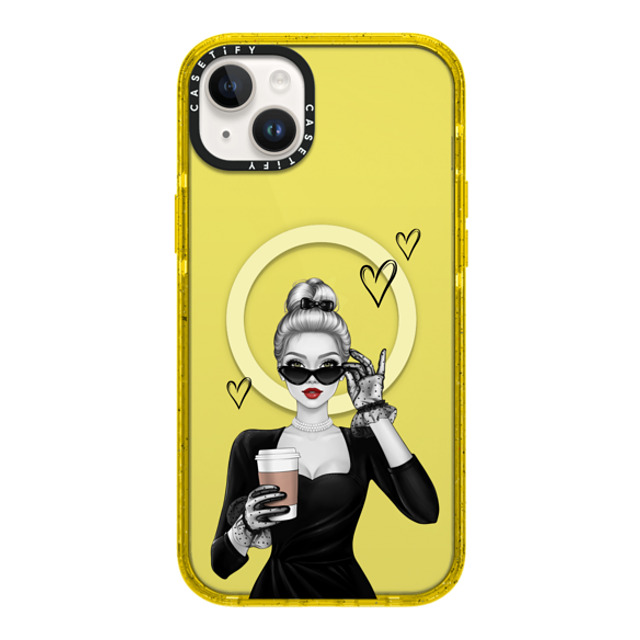 Victoria Ryabinina x CASETiFY iPhone 14 Plus ケース イエロー インパクトケース MagSafe対応 Elegant lady