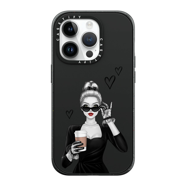 Victoria Ryabinina x CASETiFY iPhone 14 Pro ケース マットブラック インパクトケース MagSafe対応 Elegant lady