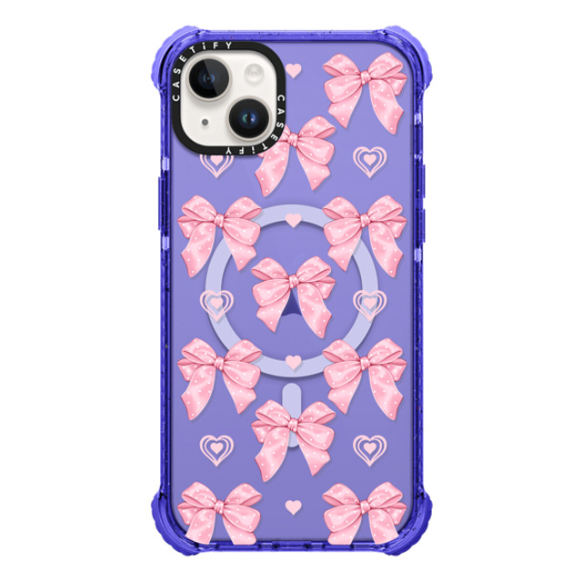 Victoria Ryabinina x CASETiFY iPhone 14 Plus Case Peri Purple ウルトラ インパクトケース MagSafe 対応 Pink bows Victoria Ryabinina x CASETiFY iPhone 14 Plus Case Peri Purple ウルトラ インパクトケース MagSafe 対応 Pink bows
