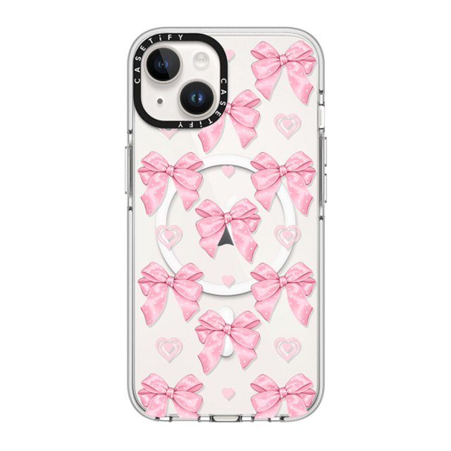 Victoria Ryabinina x CASETiFY iPhone 14 ケース クリア クリア ケース MagSafe対応 Pink bows