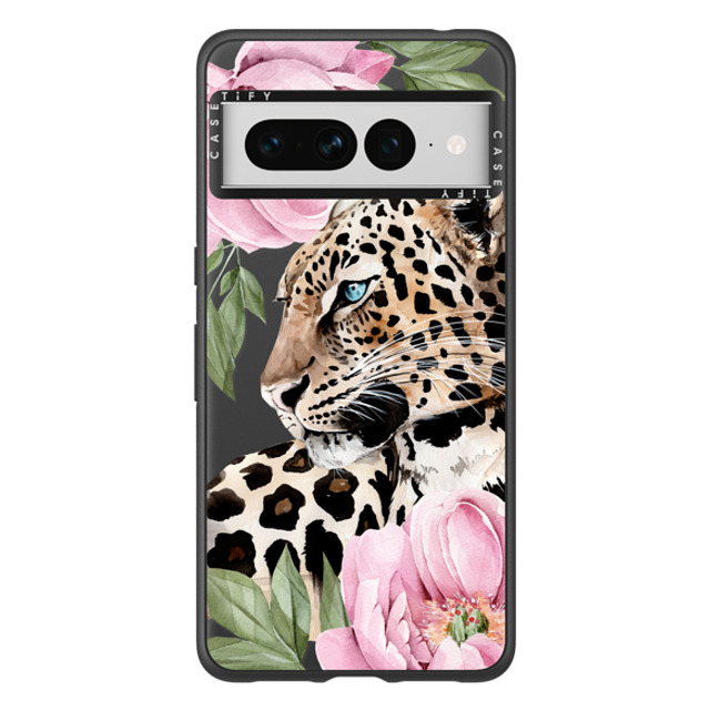 Victoria Ryabinina x CASETiFY Pixel 7 Pro Case Floral,Leopard Matte Black インパクトケース Leopard with peonies