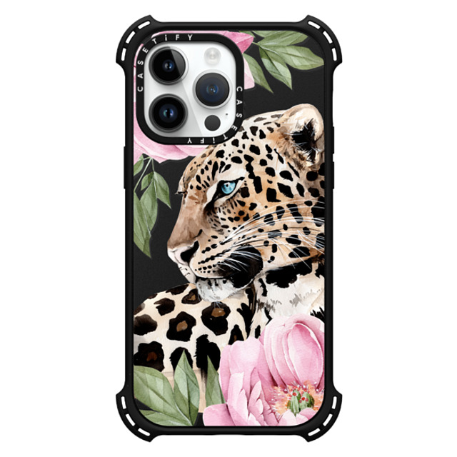 Victoria Ryabinina x CASETiFY iPhone 14 Pro Max Case Floral,Leopard Matte Black バウンスケース Leopard with peonies Back to School Victoria Ryabinina x CASETiFY iPhone 14 Pro Max Case Floral,Leopard Matte Black バウンスケース Leopard with peonies Back to School