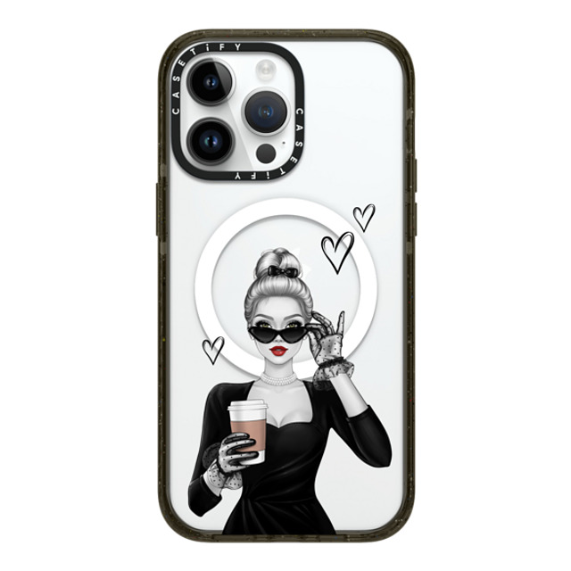 Victoria Ryabinina x CASETiFY iPhone 14 Pro Max ケース ブラック インパクトケース MagSafe対応 Elegant lady