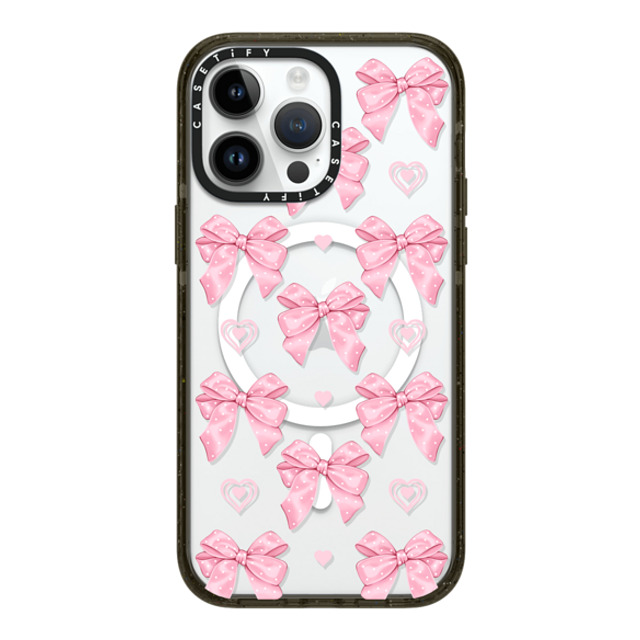 Victoria Ryabinina x CASETiFY iPhone 14 Pro Max ケース ブラック インパクトケース MagSafe対応 Pink bows