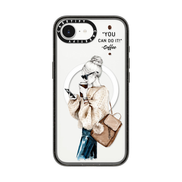 Victoria Ryabinina x CASETiFY iPhone 16e Case Quote,Typography Black Impact Case MagSafe Compatible Girl and coffee Back to School Victoria Ryabinina x CASETiFY iPhone 16e Case Quote,Typography Black Impact Case MagSafe Compatible Girl and coffee Back to School