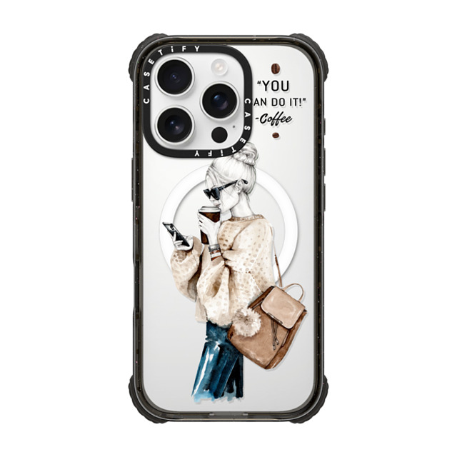 Victoria Ryabinina x CASETiFY iPhone 16 Pro Case Black ウルトラ インパクトケース MagSafe 対応 Girl and coffee Victoria Ryabinina x CASETiFY iPhone 16 Pro Case Black ウルトラ インパクトケース MagSafe 対応 Girl and coffee