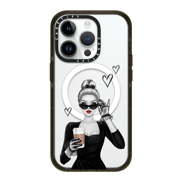 Victoria Ryabinina x CASETiFY iPhone 14 Pro ケース ブラック インパクトケース MagSafe対応 Elegant lady