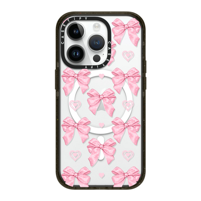 Victoria Ryabinina x CASETiFY iPhone 14 Pro ケース ブラック インパクトケース MagSafe対応 Pink bows