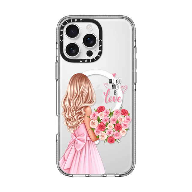 Victoria Ryabinina x CASETiFY iPhone 16 Pro Max ケース Floral,Love クリア クリア ケース MagSafe対応 Lady with flowers (blonde) Father's Day Victoria Ryabinina x CASETiFY iPhone 16 Pro Max ケース Floral,Love クリア クリア ケース MagSafe対応 Lady with flowers (blonde) Father's Day