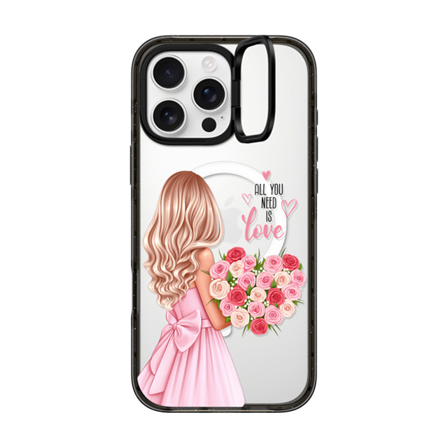 Victoria Ryabinina x CASETiFY iPhone 16 Pro Max ケース Floral,Love ブラック インパクトリングスタンドケース MagSafe対応 Lady with flowers (blonde) Father's Day Victoria Ryabinina x CASETiFY iPhone 16 Pro Max ケース Floral,Love ブラック インパクトリングスタンドケース MagSafe対応 Lady with flowers (blonde) Father's Day