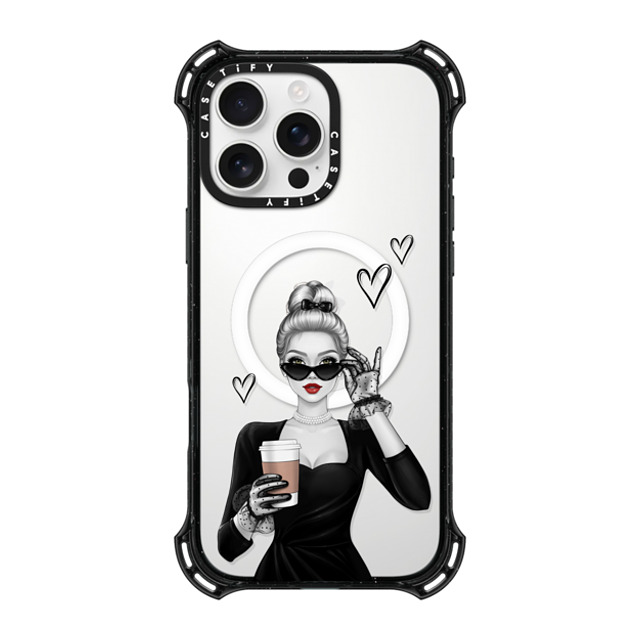 Victoria Ryabinina x CASETiFY iPhone 16 Pro Max ケース ブラック バウンスケース Elegant lady