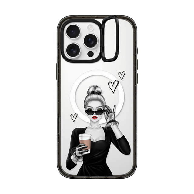 Victoria Ryabinina x CASETiFY iPhone 16 Pro Max ケース ブラック インパクトリングスタンドケース MagSafe対応 Elegant lady