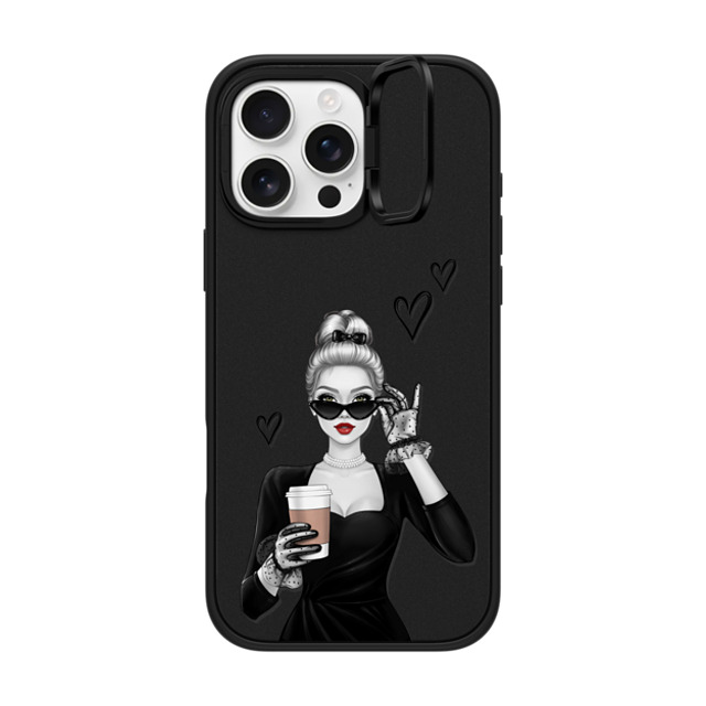 Victoria Ryabinina x CASETiFY iPhone 16 Pro Max ケース マットブラック インパクトリングスタンドケース MagSafe対応 Elegant lady