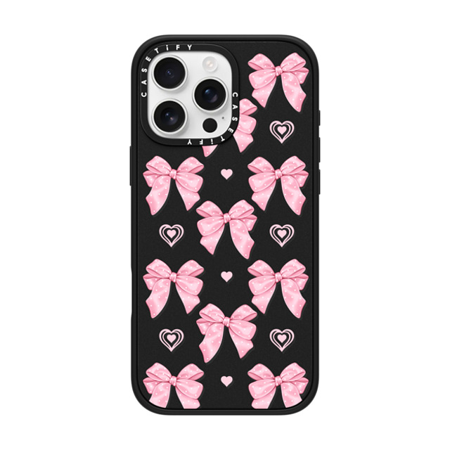 Victoria Ryabinina x CASETiFY iPhone 16 Pro Max ケース マットブラック インパクトケース MagSafe対応 Pink bows