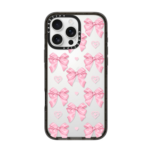 Victoria Ryabinina x CASETiFY iPhone 16 Pro Max ケース ブラック インパクトケース Pink bows