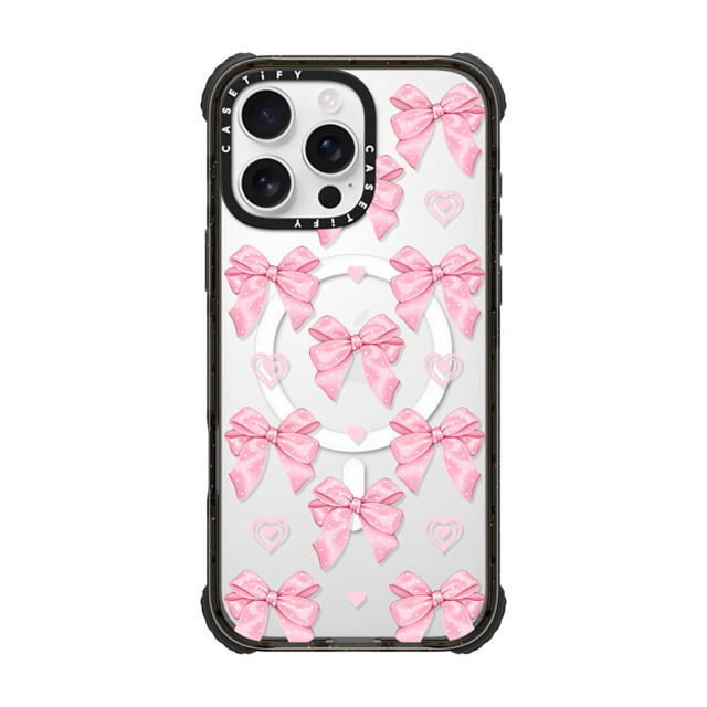 Victoria Ryabinina x CASETiFY iPhone 16 Pro Max Case Black ウルトラ インパクトケース MagSafe 対応 Pink bows Victoria Ryabinina x CASETiFY iPhone 16 Pro Max Case Black ウルトラ インパクトケース MagSafe 対応 Pink bows
