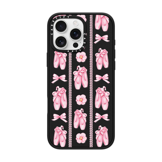 Victoria Ryabinina x CASETiFY iPhone 16 Pro Max Case Ribbon,Pattern Matte Black Impact Case MagSafe Compatible Ballet pattern Back to School Victoria Ryabinina x CASETiFY iPhone 16 Pro Max Case Ribbon,Pattern Matte Black Impact Case MagSafe Compatible Ballet pattern Back to School