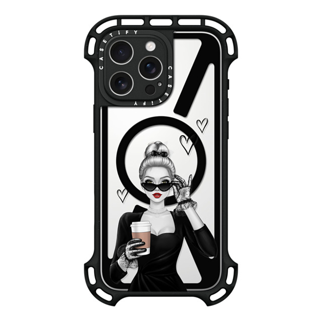 Victoria Ryabinina x CASETiFY iPhone 16 Pro Max ケース ブラック ウルトラ バウンスケース MagSafe対応 Elegant lady