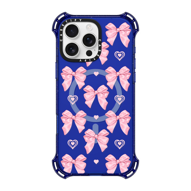 Victoria Ryabinina x CASETiFY iPhone 16 Pro Max Case コバルトブルー バウンスケース Pink bows Victoria Ryabinina x CASETiFY iPhone 16 Pro Max Case コバルトブルー バウンスケース Pink bows