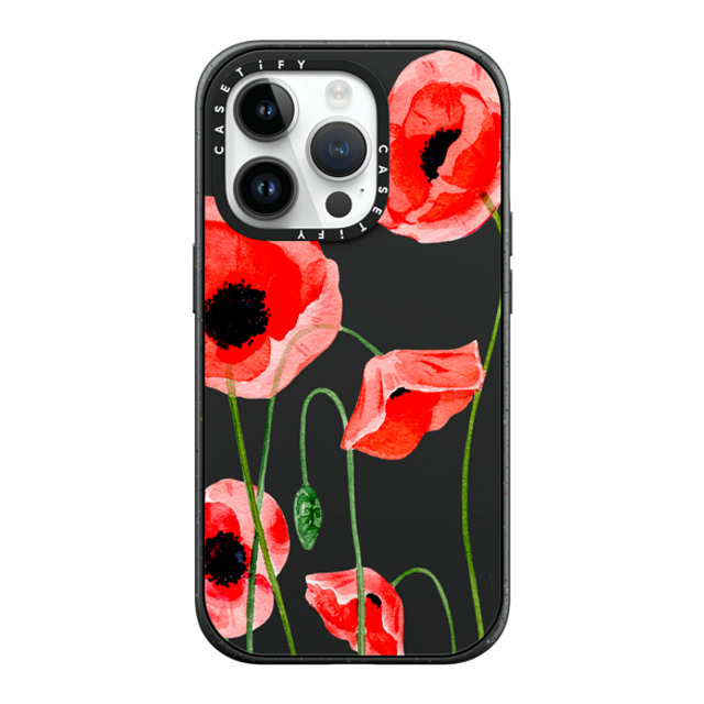 Victoria Ryabinina x CASETiFY iPhone 14 Pro ケース マットブラック インパクトケース MagSafe対応 Red poppies