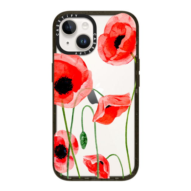 Victoria Ryabinina x CASETiFY iPhone 14 ケース ブラック インパクトケース Red poppies