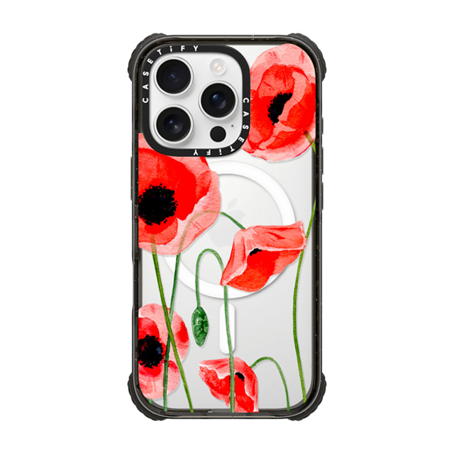 Victoria Ryabinina x CASETiFY iPhone 16 Pro Case Black ウルトラ インパクトケース MagSafe 対応 Red poppies Victoria Ryabinina x CASETiFY iPhone 16 Pro Case Black ウルトラ インパクトケース MagSafe 対応 Red poppies
