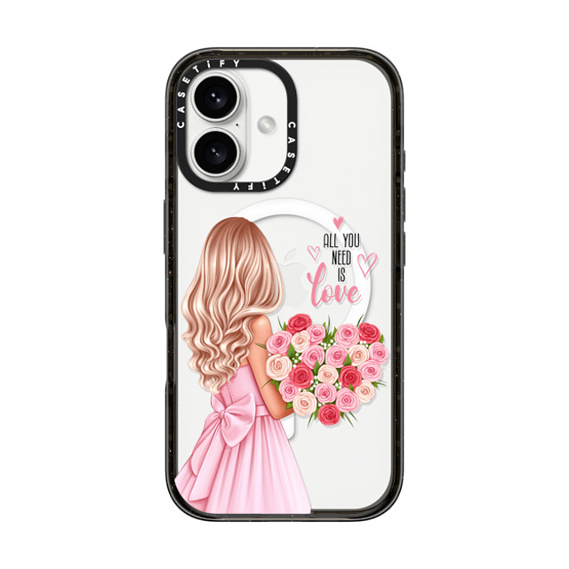 Victoria Ryabinina x CASETiFY iPhone 16 Case Floral,Love Black Impact Case MagSafe Compatible Lady with flowers (blonde) Father's Day Victoria Ryabinina x CASETiFY iPhone 16 Case Floral,Love Black Impact Case MagSafe Compatible Lady with flowers (blonde) Father's Day