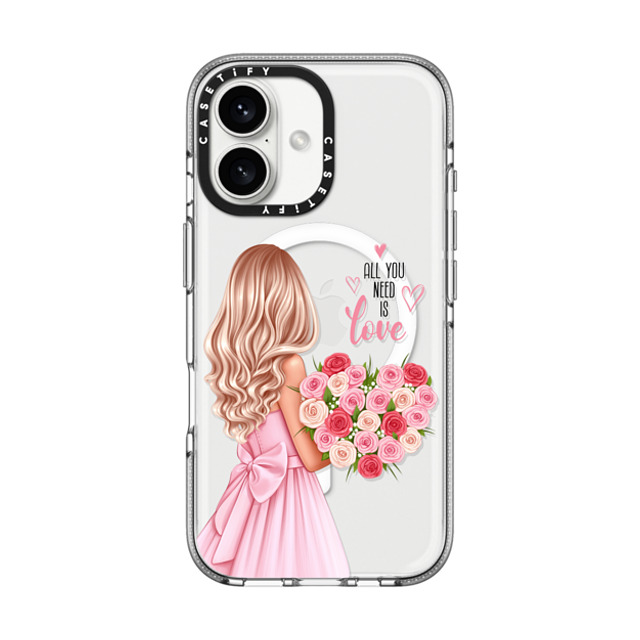 Victoria Ryabinina x CASETiFY iPhone 16 ケース Floral,Love クリア クリア ケース MagSafe対応 Lady with flowers (blonde) Father's Day Victoria Ryabinina x CASETiFY iPhone 16 ケース Floral,Love クリア クリア ケース MagSafe対応 Lady with flowers (blonde) Father's Day