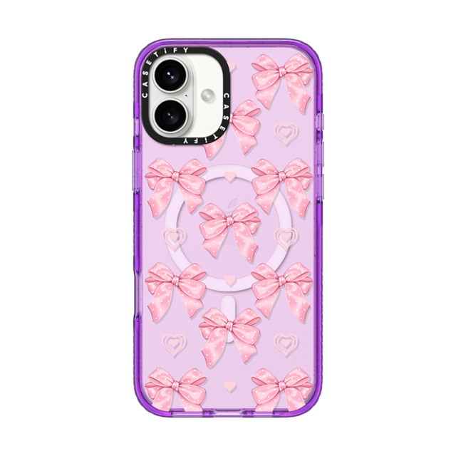 Victoria Ryabinina x CASETiFY iPhone 16 Plus Case パープル Impact Case MagSafe Compatible Pink bows Victoria Ryabinina x CASETiFY iPhone 16 Plus Case パープル Impact Case MagSafe Compatible Pink bows