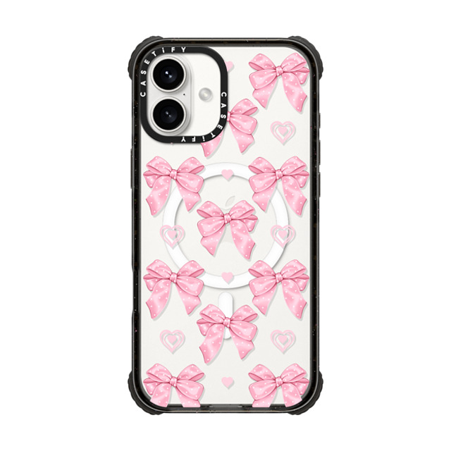 Victoria Ryabinina x CASETiFY iPhone 16 Plus Case Black ウルトラ インパクトケース MagSafe 対応 Pink bows Victoria Ryabinina x CASETiFY iPhone 16 Plus Case Black ウルトラ インパクトケース MagSafe 対応 Pink bows