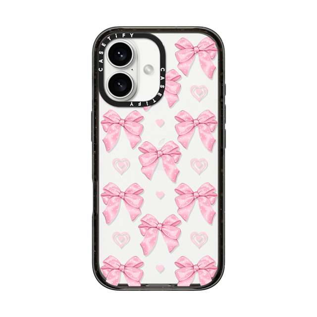 Victoria Ryabinina x CASETiFY iPhone 16 ケース ブラック インパクトケース Pink bows