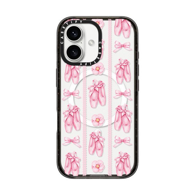 Victoria Ryabinina x CASETiFY iPhone 16 Case Ribbon,Pattern Black Impact Case MagSafe Compatible Ballet pattern Back to School Victoria Ryabinina x CASETiFY iPhone 16 Case Ribbon,Pattern Black Impact Case MagSafe Compatible Ballet pattern Back to School