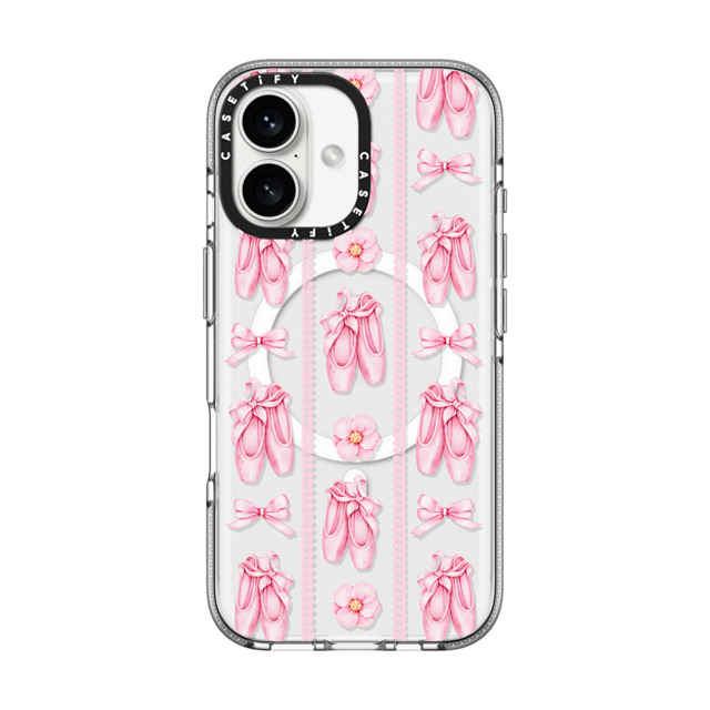 Victoria Ryabinina x CASETiFY iPhone 16 Case Ribbon,Pattern クリア クリア ケース MagSafe対応 Ballet pattern Back to School Victoria Ryabinina x CASETiFY iPhone 16 Case Ribbon,Pattern クリア クリア ケース MagSafe対応 Ballet pattern Back to School