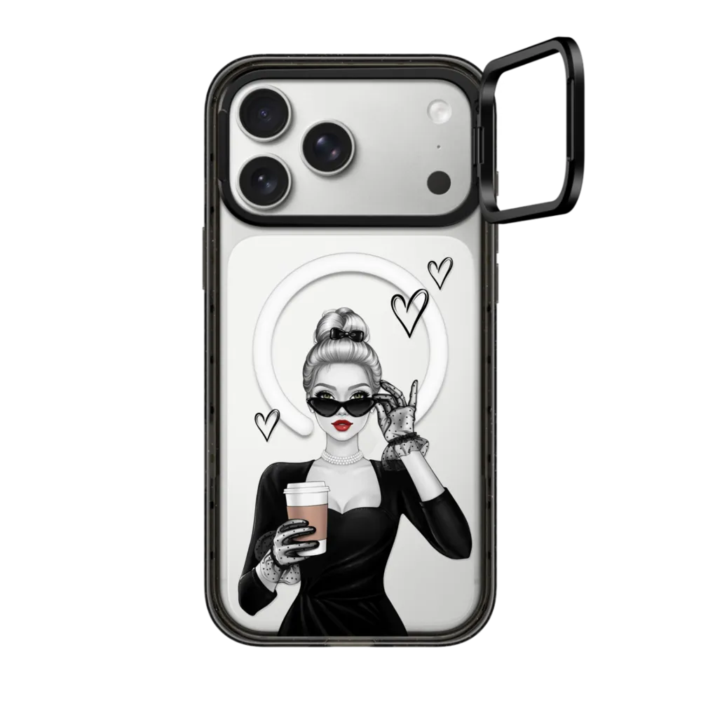 Impact Ring Stand iPhone 17 Pro Max Case MagSafe Compatible - Elegant lady