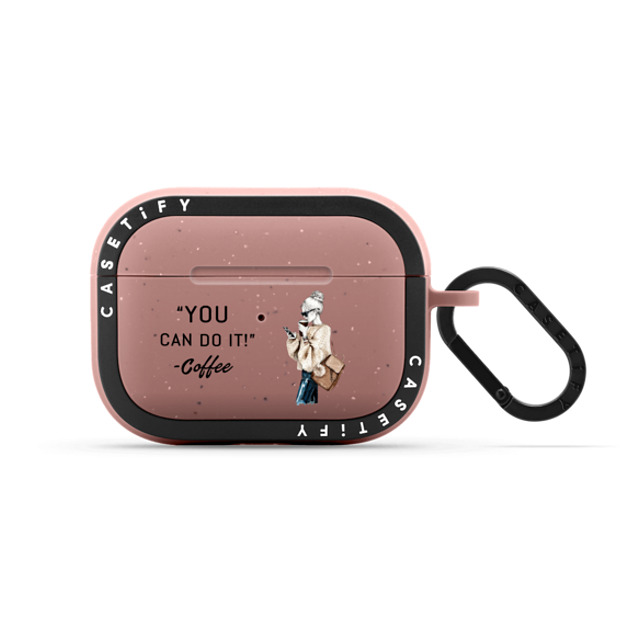 Victoria Ryabinina x CASETiFY AirPods Pro 2 Quote,Pop Art Matte Dusty Rose バウンス ケース Girl and coffee Victoria Ryabinina x CASETiFY AirPods Pro 2 Quote,Pop Art Matte Dusty Rose バウンス ケース Girl and coffee