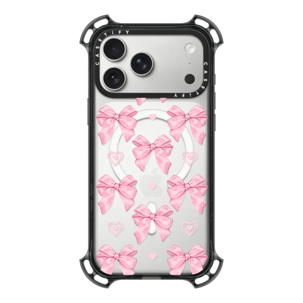 Bounce iPhone 17 Pro Max Case MagSafe Compatible - Pink bows