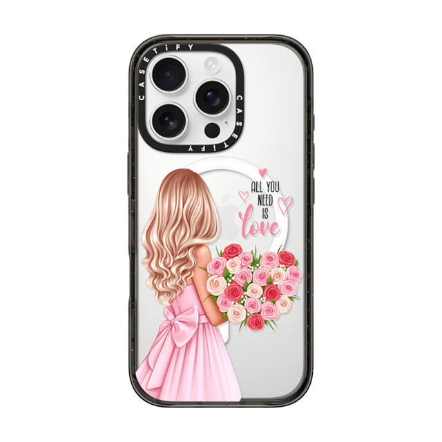 Victoria Ryabinina x CASETiFY iPhone 16 Pro Case Floral,Love Black Impact Case MagSafe Compatible Lady with flowers (blonde) Father's Day Victoria Ryabinina x CASETiFY iPhone 16 Pro Case Floral,Love Black Impact Case MagSafe Compatible Lady with flowers (blonde) Father's Day