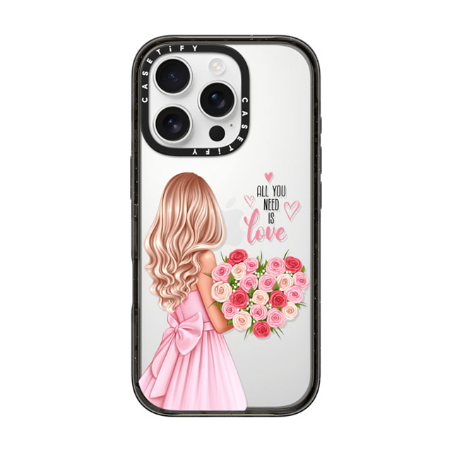 Victoria Ryabinina x CASETiFY iPhone 16 Pro Case Floral,Love Black インパクトケース Lady with flowers (blonde) Mother's Day Victoria Ryabinina x CASETiFY iPhone 16 Pro Case Floral,Love Black インパクトケース Lady with flowers (blonde) Mother's Day