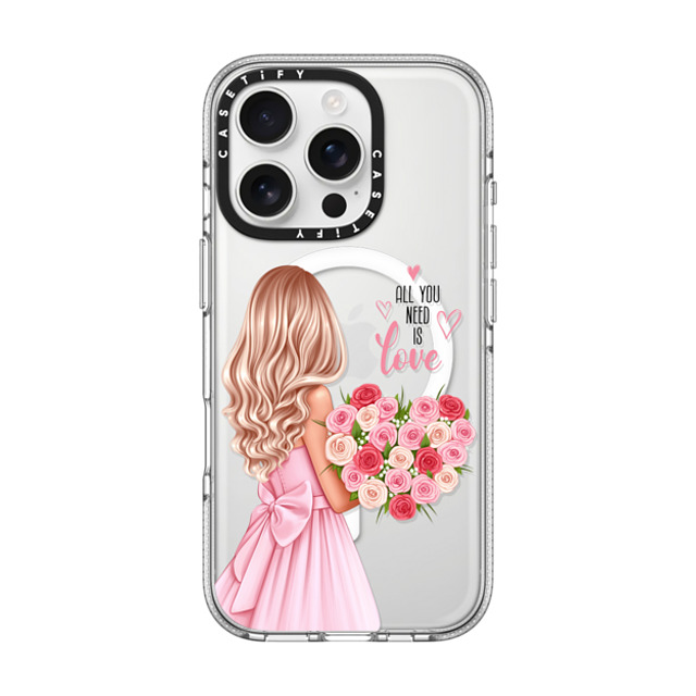 Victoria Ryabinina x CASETiFY iPhone 16 Pro Case Floral,Love クリア クリア ケース MagSafe対応 Lady with flowers (blonde) Back to School Victoria Ryabinina x CASETiFY iPhone 16 Pro Case Floral,Love クリア クリア ケース MagSafe対応 Lady with flowers (blonde) Back to School