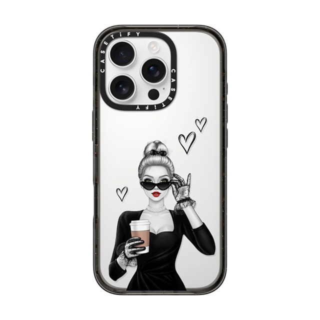 Victoria Ryabinina x CASETiFY iPhone 16 Pro ケース ブラック インパクトケース Elegant lady