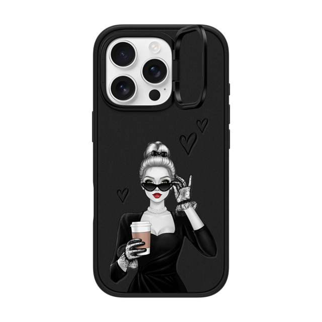 Victoria Ryabinina x CASETiFY iPhone 16 Pro ケース マットブラック インパクトリングスタンドケース MagSafe対応 Elegant lady